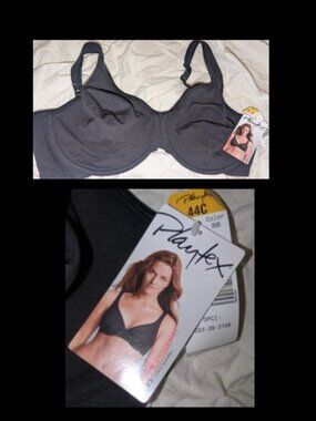 Vintage NWT Playtex Cotton Underwire T723 Black Bra Womens 44C